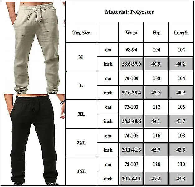Hombre Verano Harén Algodón Pantalones de Lino Yoga Cordón Pantalones Elásticos Sueltos
