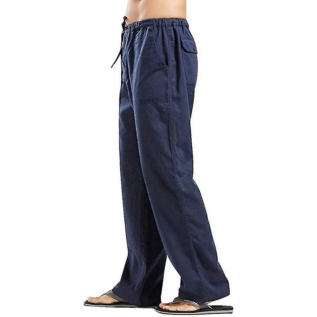 Hombres Deportes Sólidos Pantalones Casuales Sueltos Trotando Pantalones Rectos de Yoga
