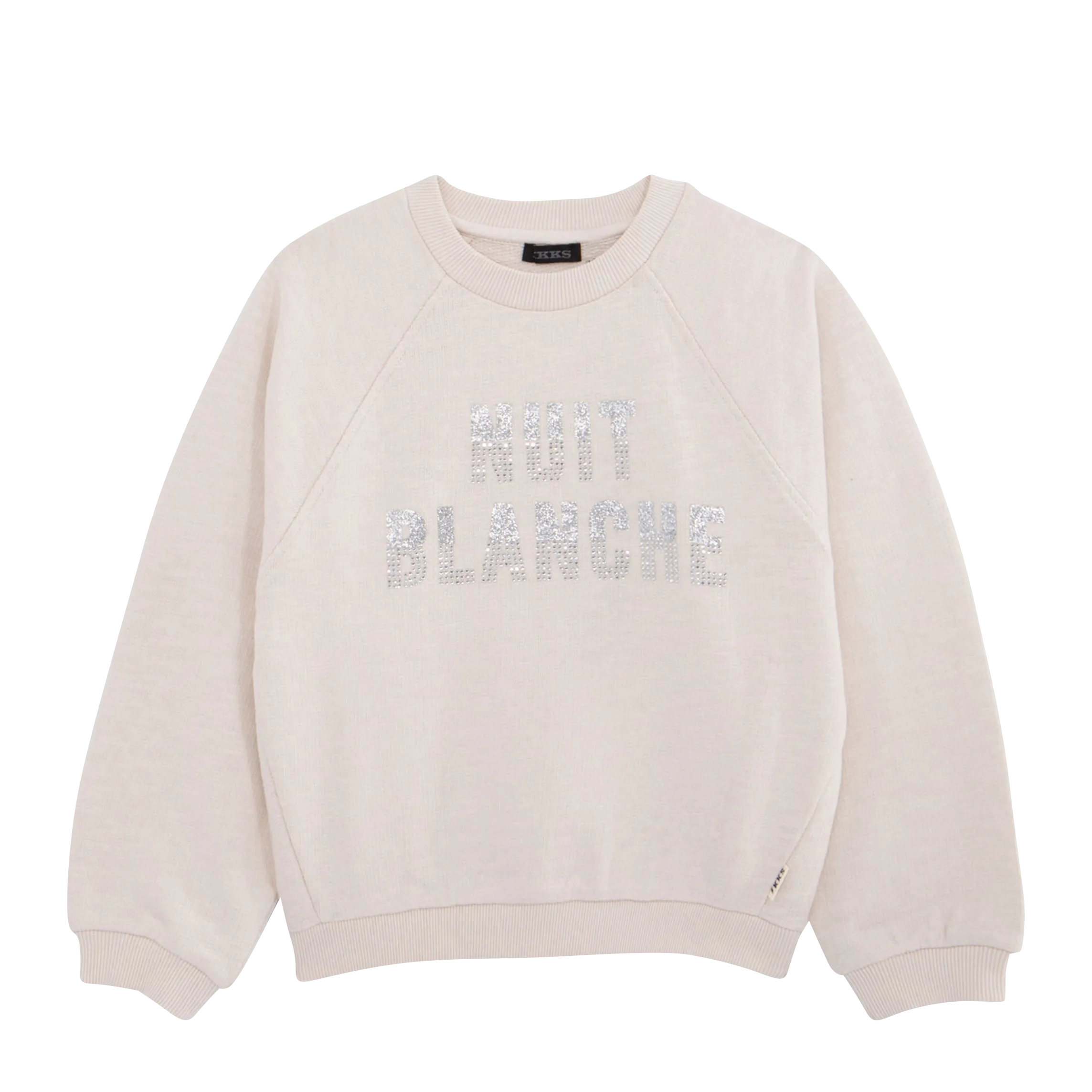 IKKS JUNIOR Sudadera de algodón con cuello redondo en blanco