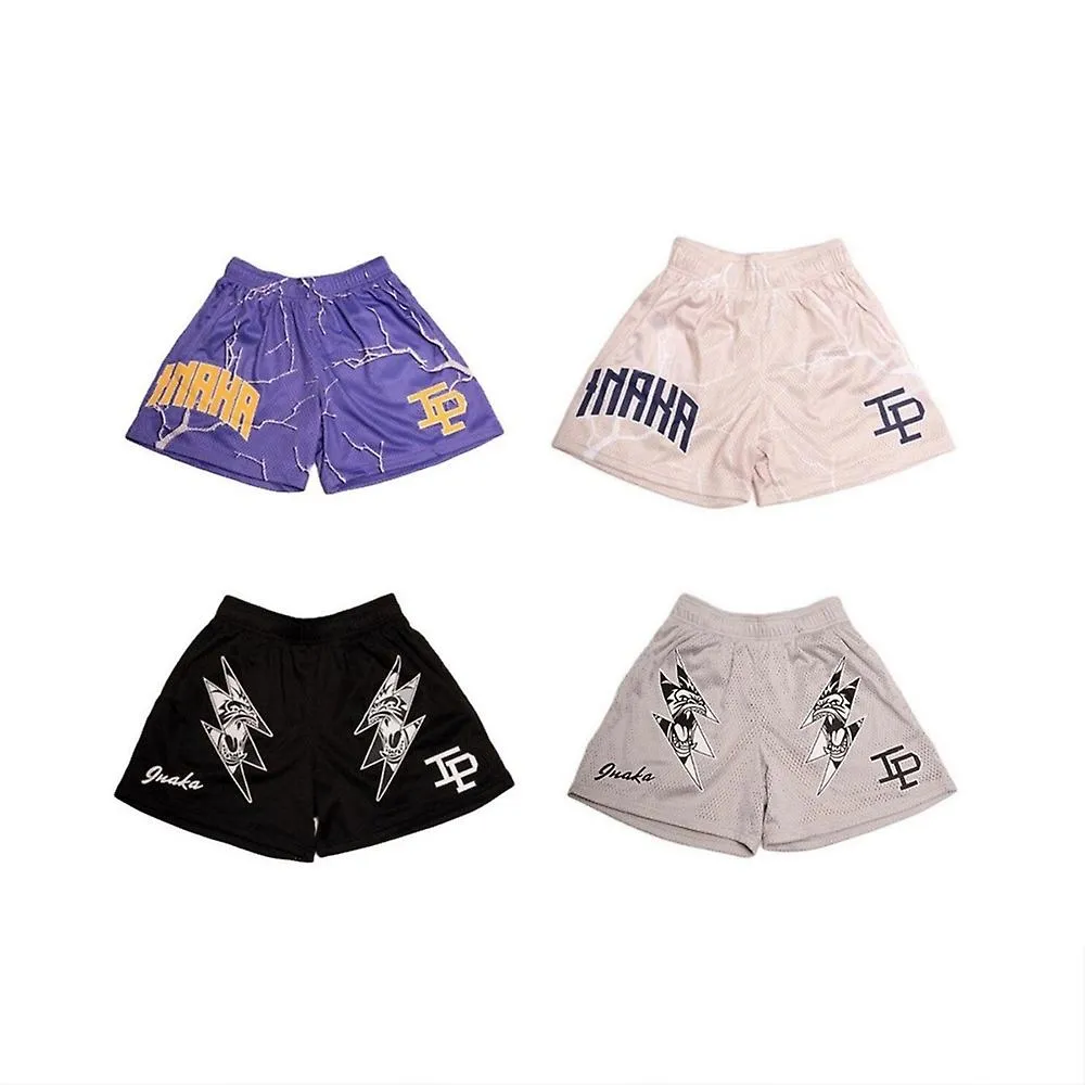 Inaka Pantalones Cortos De Doble Malla Hombres Mujeres Clásicos GYM Pantalones Cortos de Malla Inaka Power Shorts Animal Print C