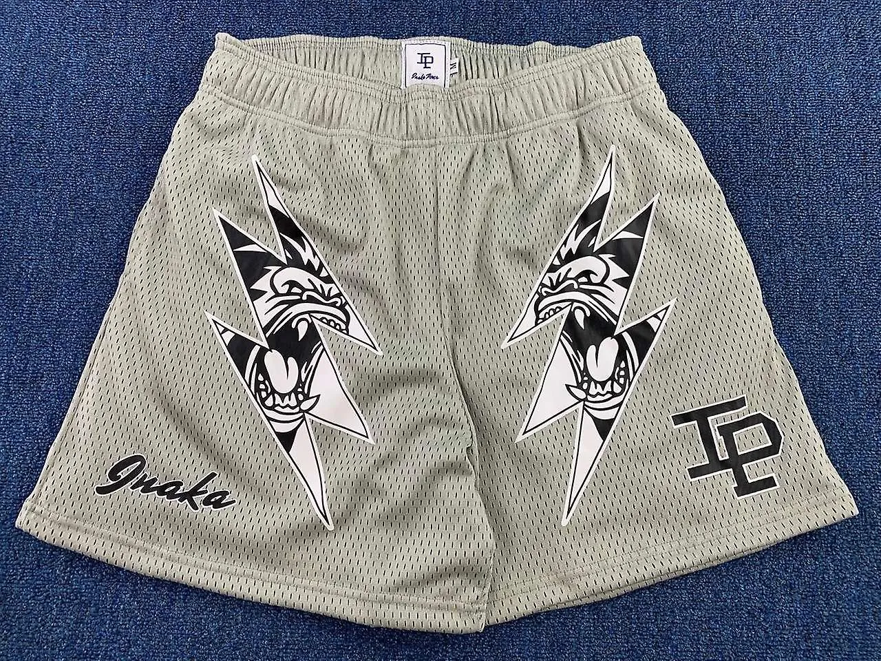 Inaka Pantalones Cortos De Doble Malla Hombres Mujeres Clásicos GYM Pantalones Cortos de Malla Inaka Power Shorts Animal Print C
