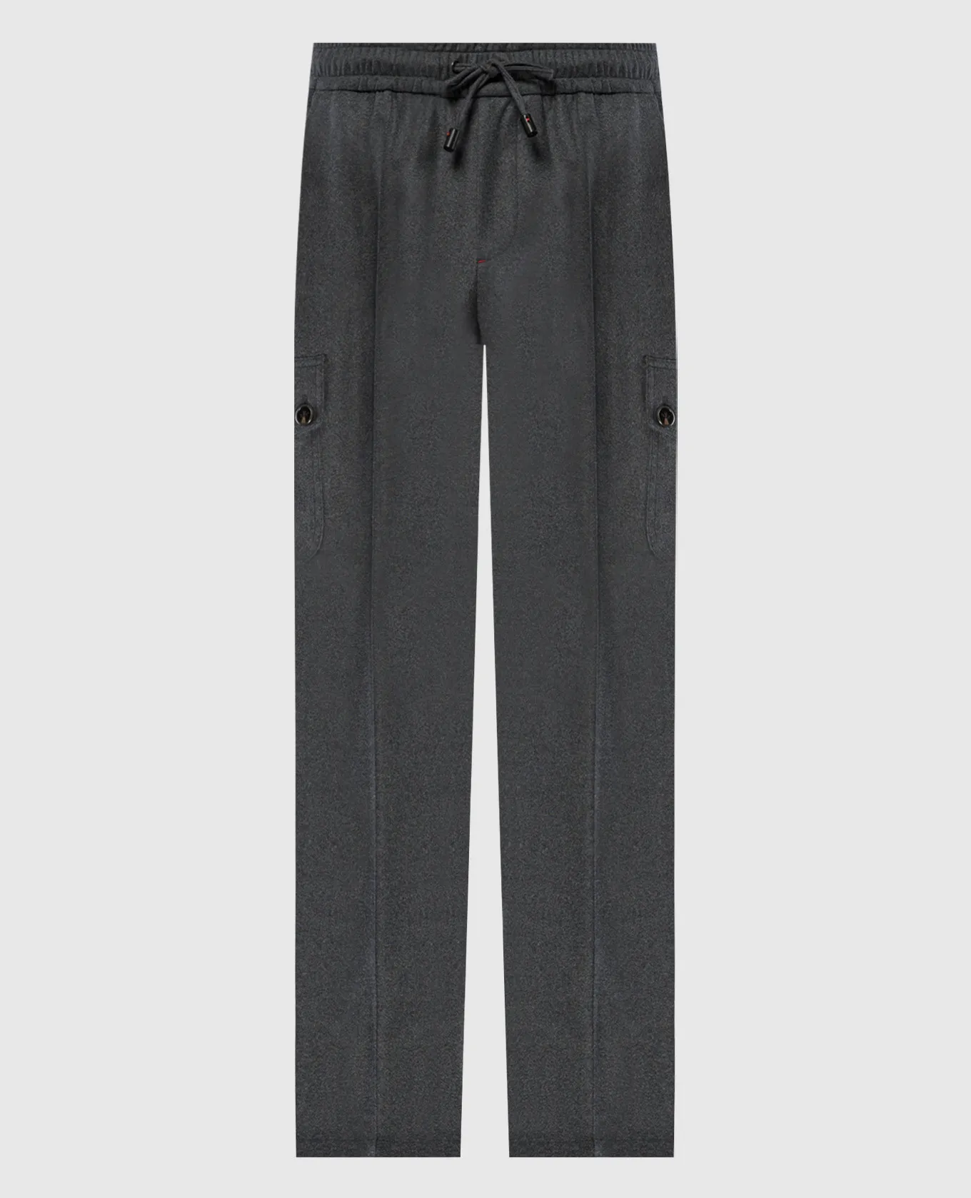 ISAIA Gray melange logo wool cargo pants