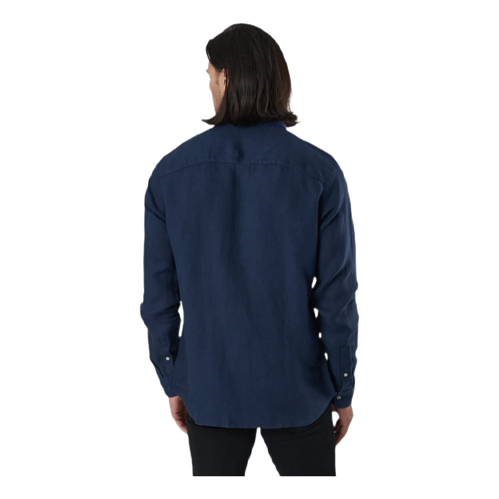 Jack & Jones Bluplain Linen Shirt L/s Blå