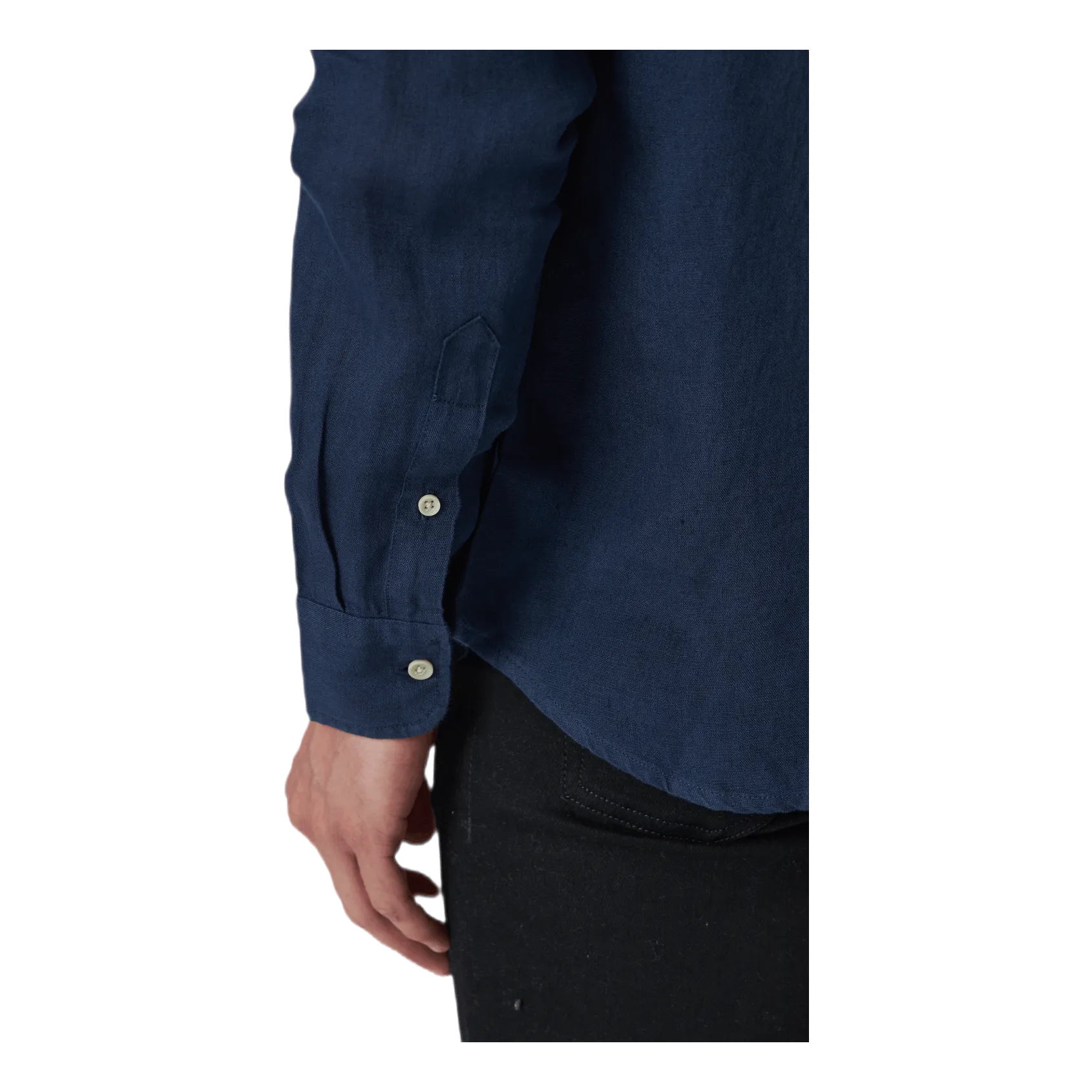 Jack & Jones Bluplain Linen Shirt L/s Blå