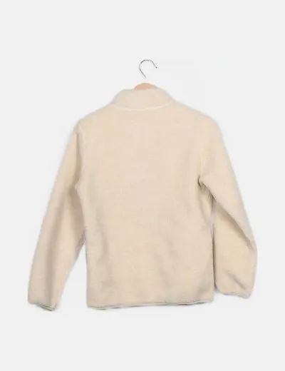 Jack & Jones Abrigo beige borrego