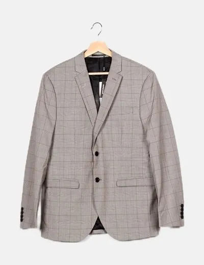 Jack & Jones Blazer cuadros gris