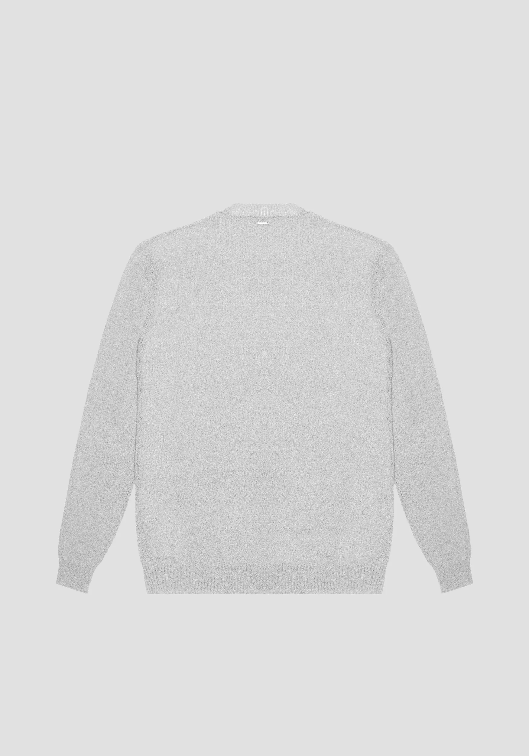 JERSEY SLIM FIT DE HILO MÉLANGE TECNO YARN SUPERSOFT CON PLACA CON LOGOTIPO
