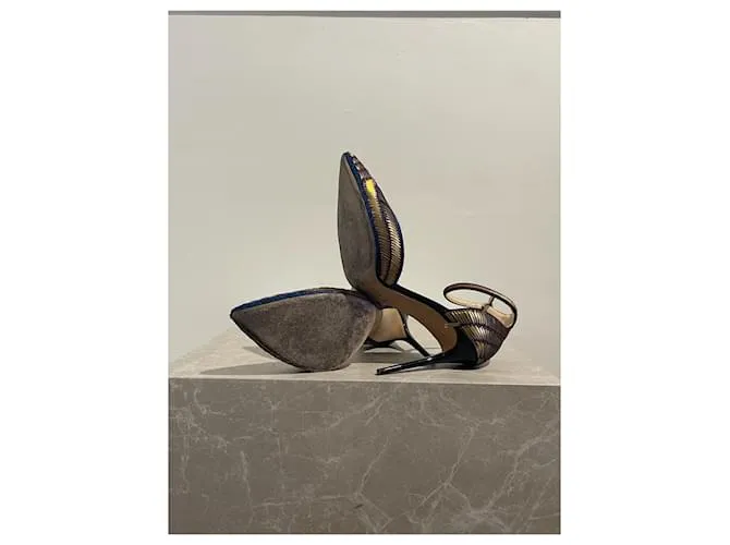 JIMMY CHOO Tacones T.EU 40 Cuero Dorado 