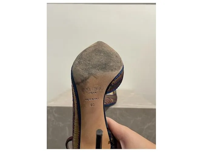JIMMY CHOO Tacones T.EU 40 Cuero Dorado 
