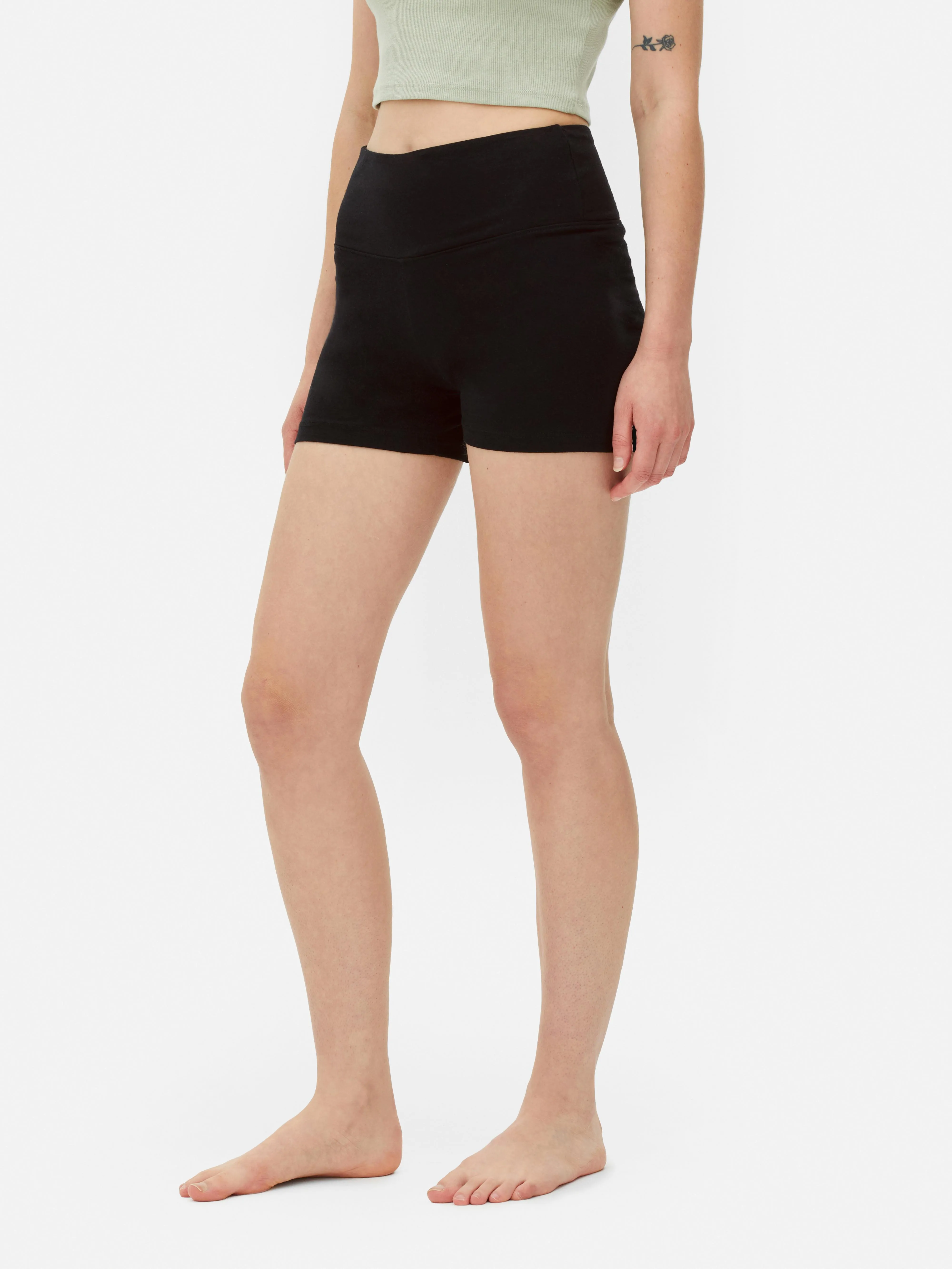 Juego de 2 pantalones cortos de yoga de talle alto