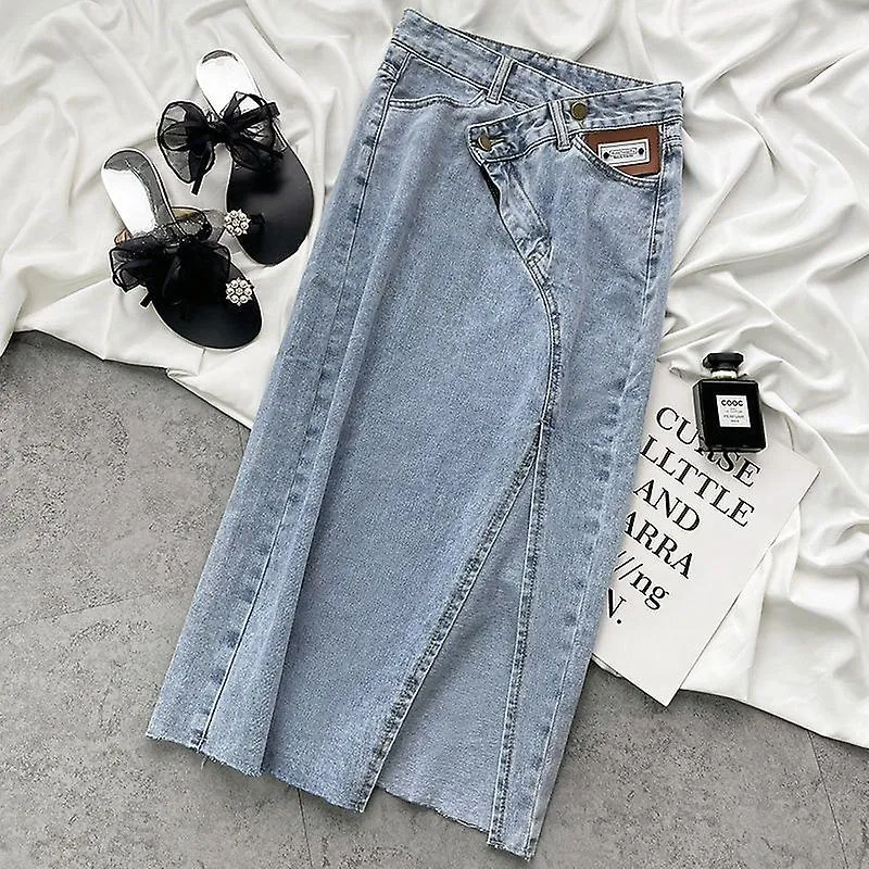 JWLHIGH WAIST JEANS SKIRT WOMEN DENIM LONG SKIRTS Y2K SUMMER   VINTAGE MAXI SKIRT SIDE SPLIT DENIM SKIRT WOMEN LONG KOREAN