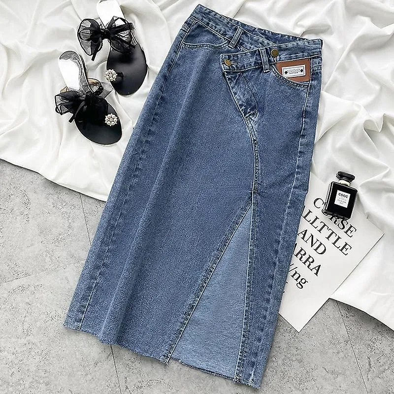 JWLHIGH WAIST JEANS SKIRT WOMEN DENIM LONG SKIRTS Y2K SUMMER   VINTAGE MAXI SKIRT SIDE SPLIT DENIM SKIRT WOMEN LONG KOREAN