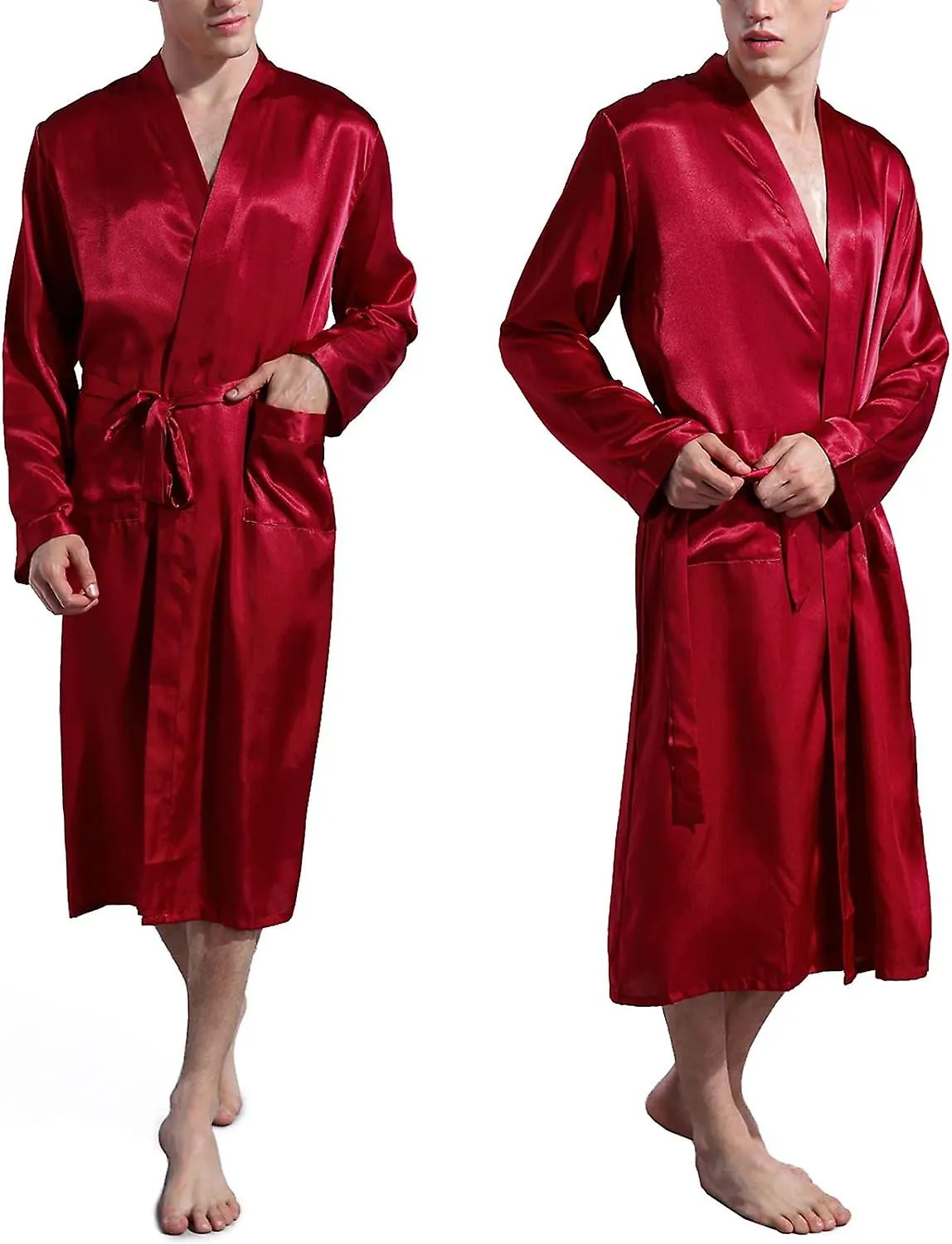 KIMONO LONG ROBES  SATIN LUXURY DRESSING GOWNS FOR WEDDING