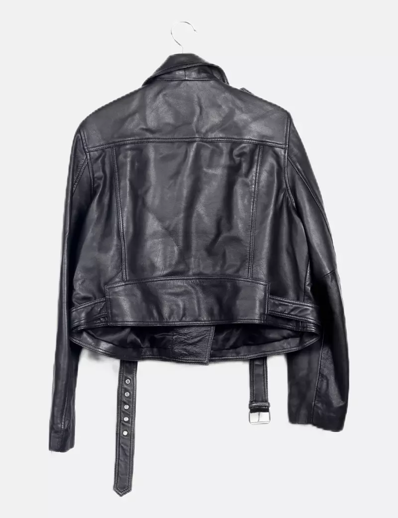 La Redoute Biker de piel negra