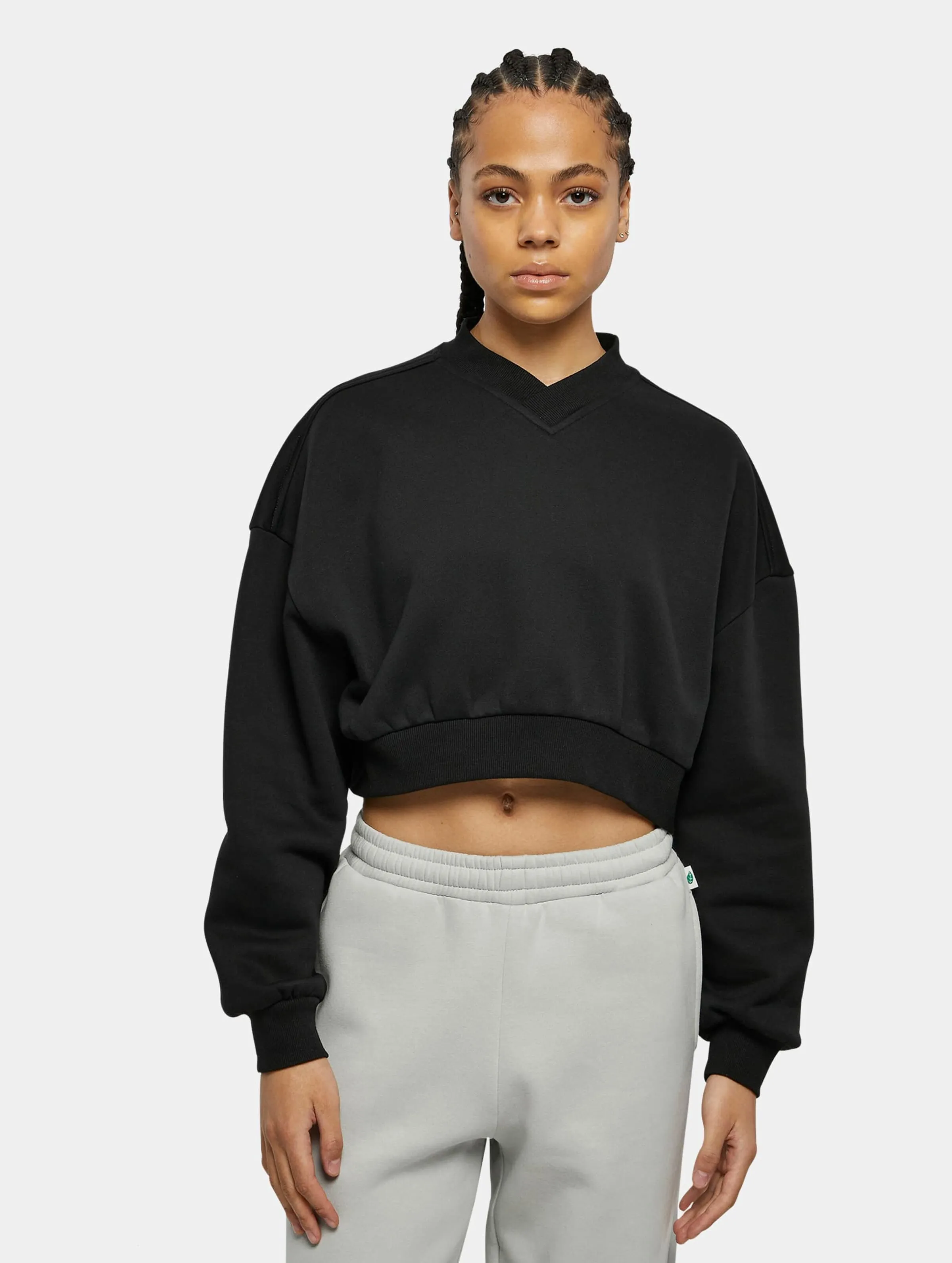 LADIES CROPPED VNECK