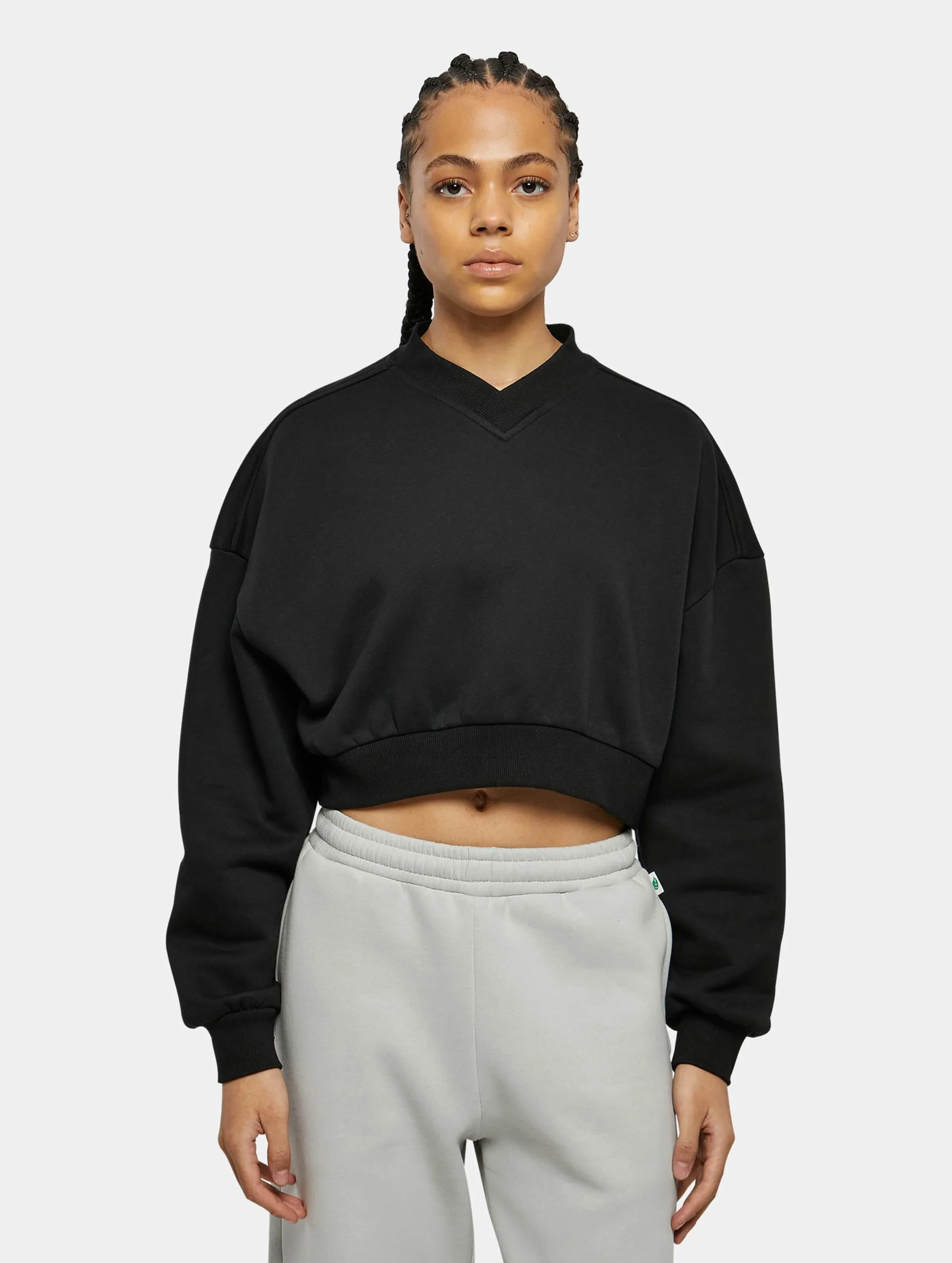LADIES CROPPED VNECK