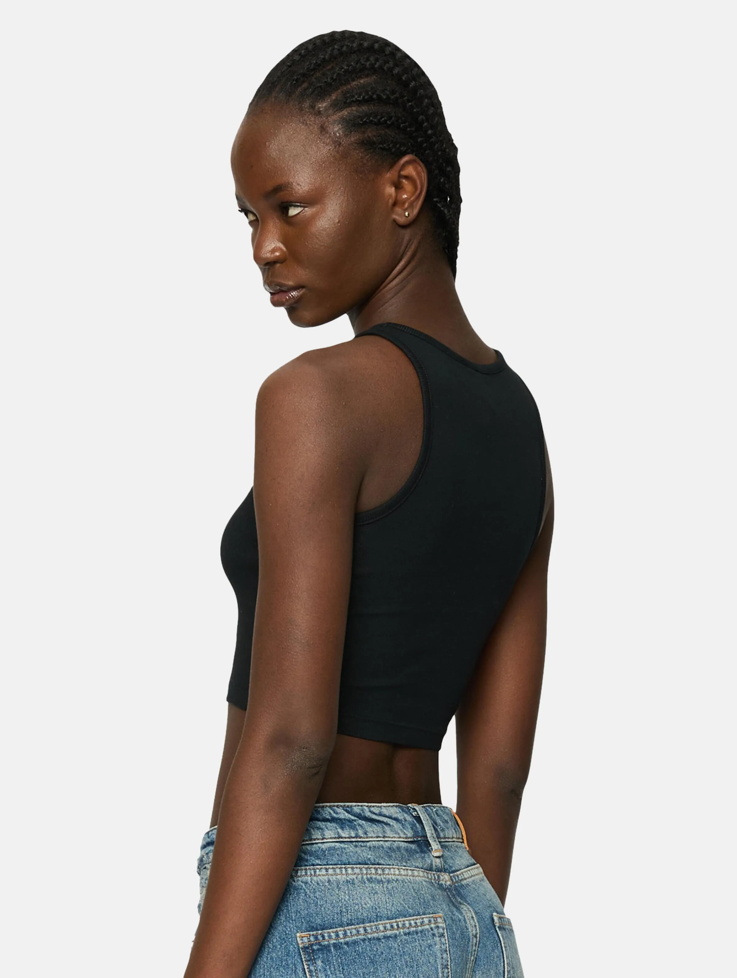 Ladies Organic Cropped Rib