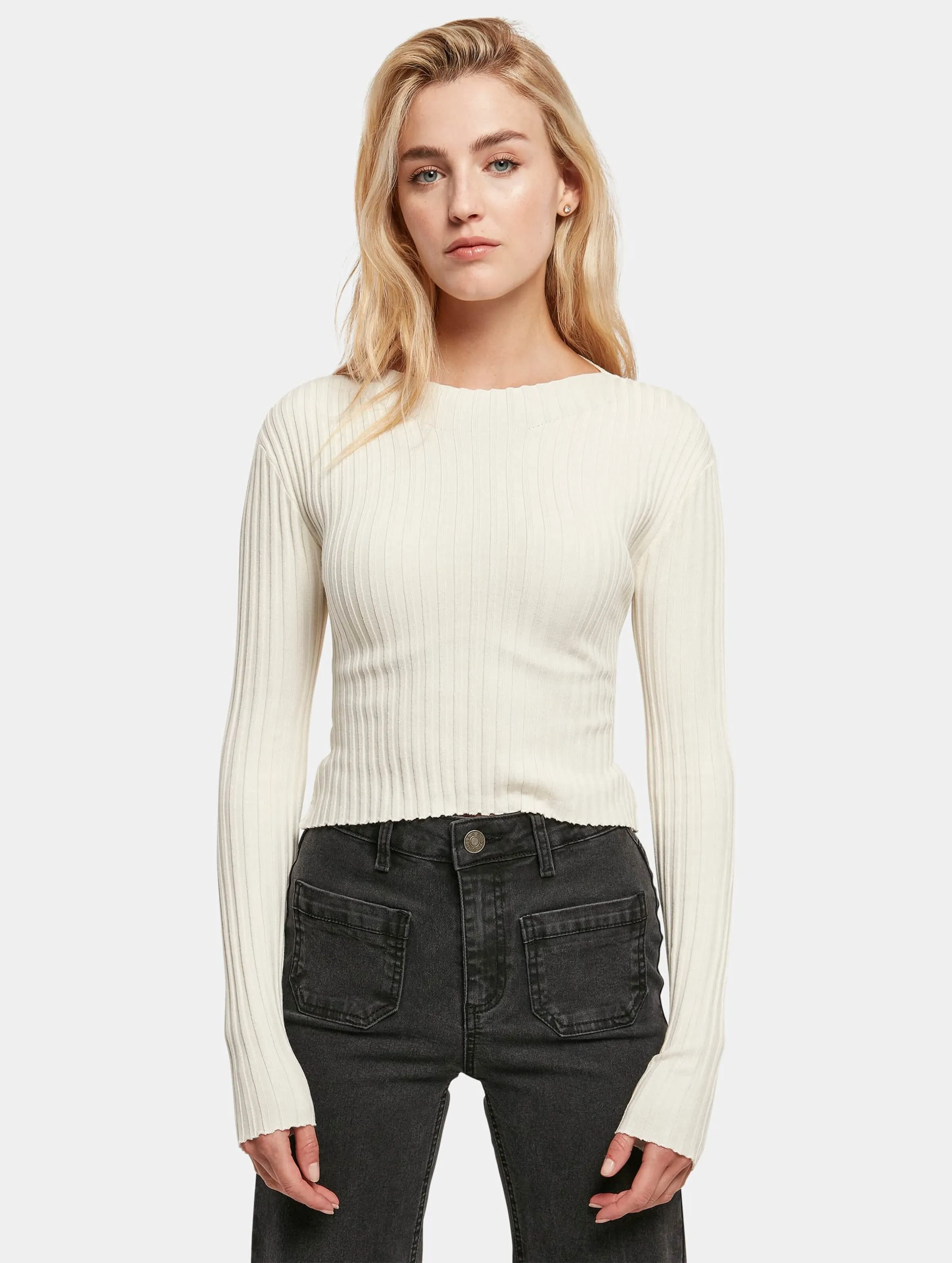 Ladies Short Rib Knit Twisted Back 