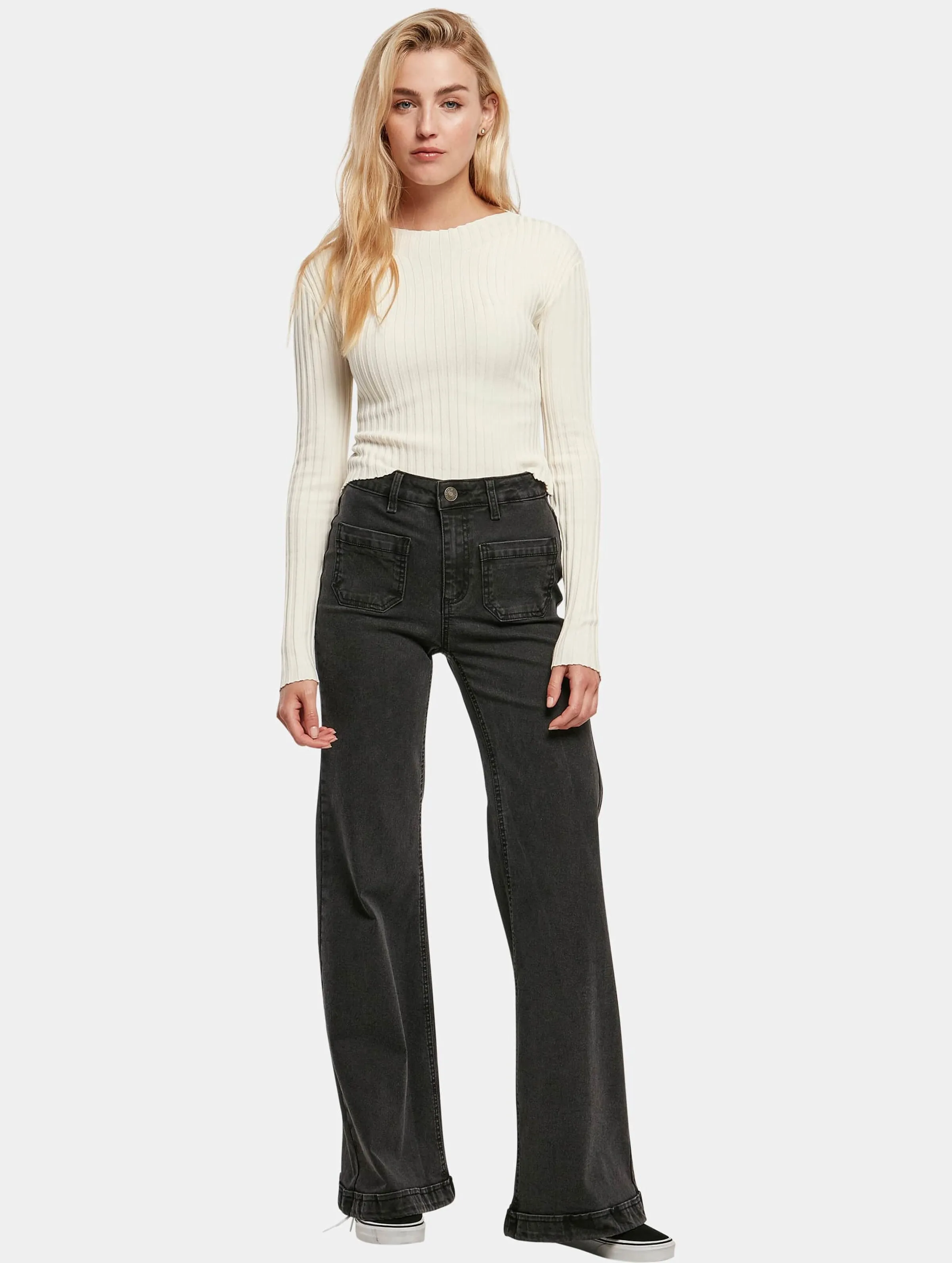 Ladies Short Rib Knit Twisted Back 