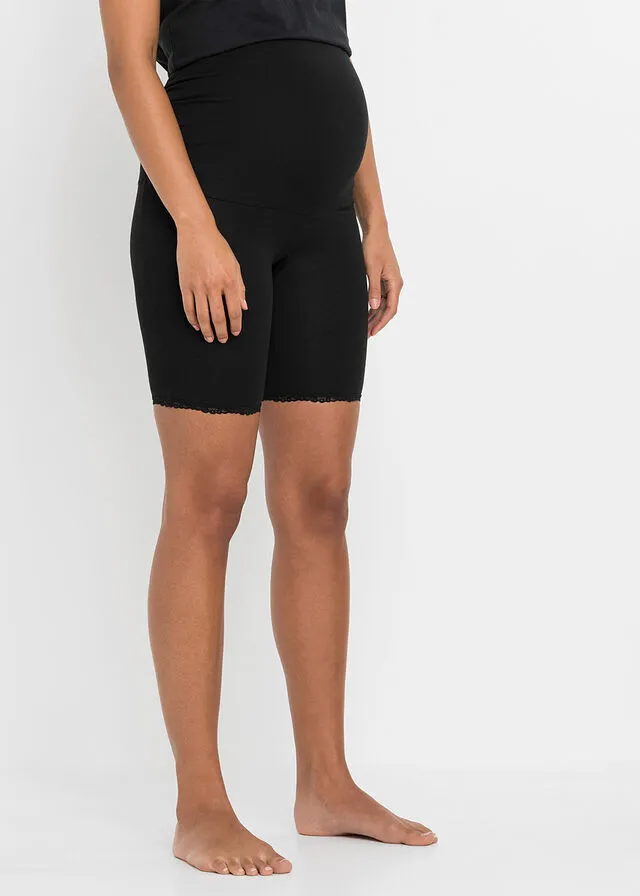 LEGGINGS CICLISTA PREMAMá NEGROGRIS CLARO JASPEADO