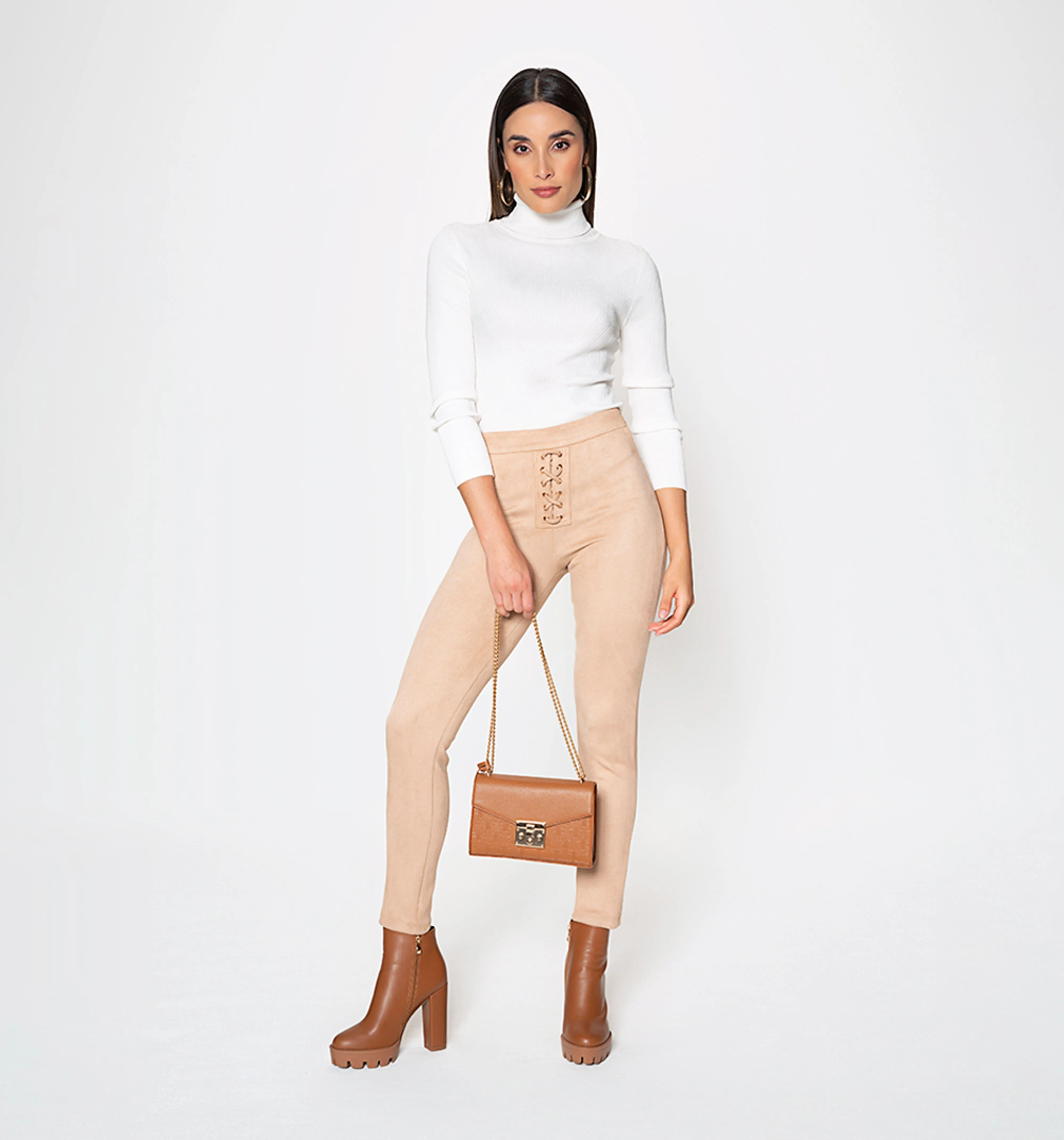 Leggins con pretina y cruce de tiras en
