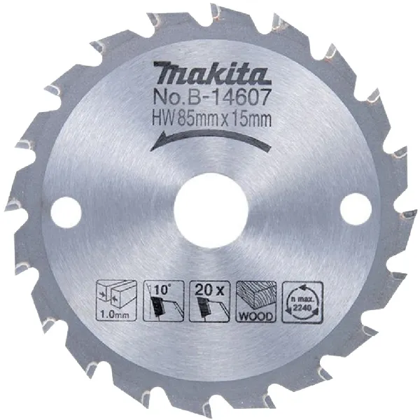 MAKITA  B14607  HOJA DE SIERRA CIRCULAR,MADERA, 85X15X1MM, 20 DIENTES