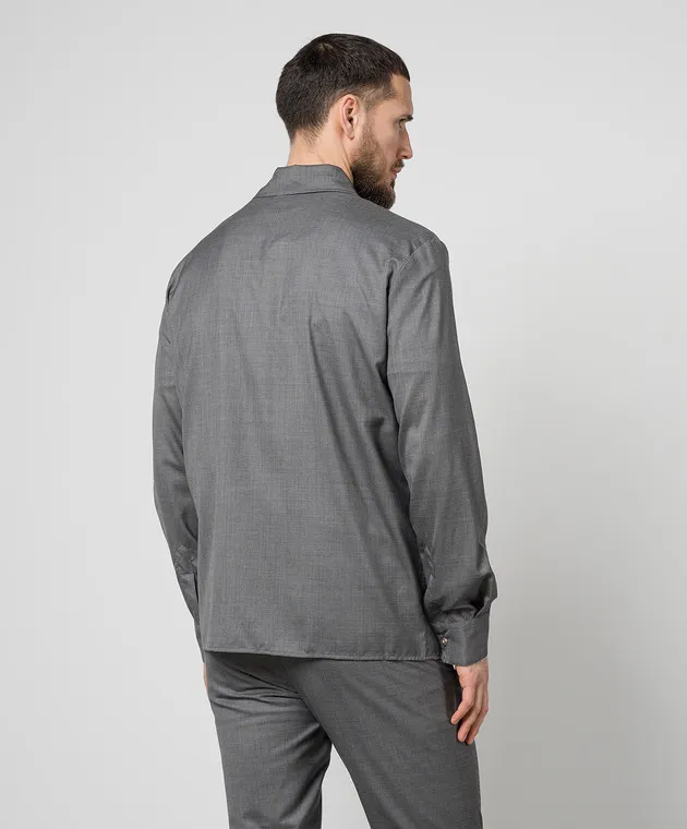 Marco Pescarolo Gray shirt NEXT made of wool and silk