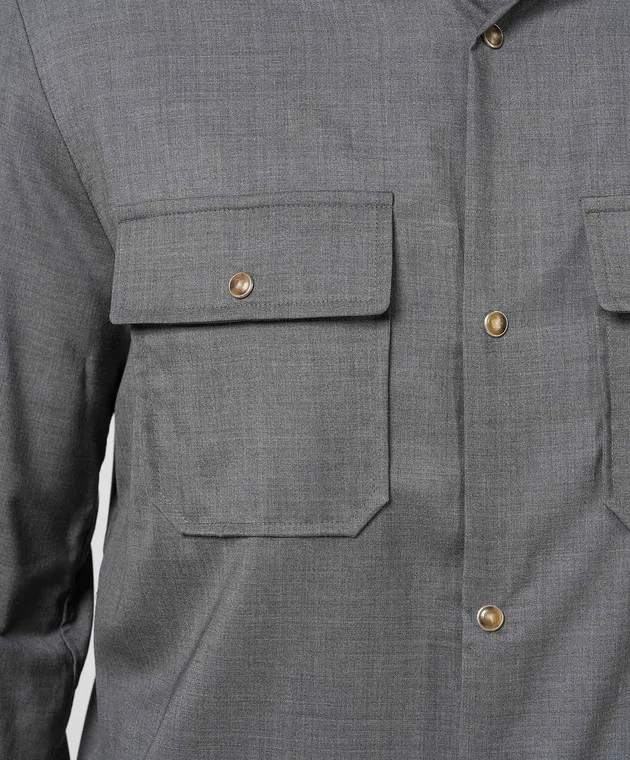 Marco Pescarolo Gray shirt NEXT made of wool and silk