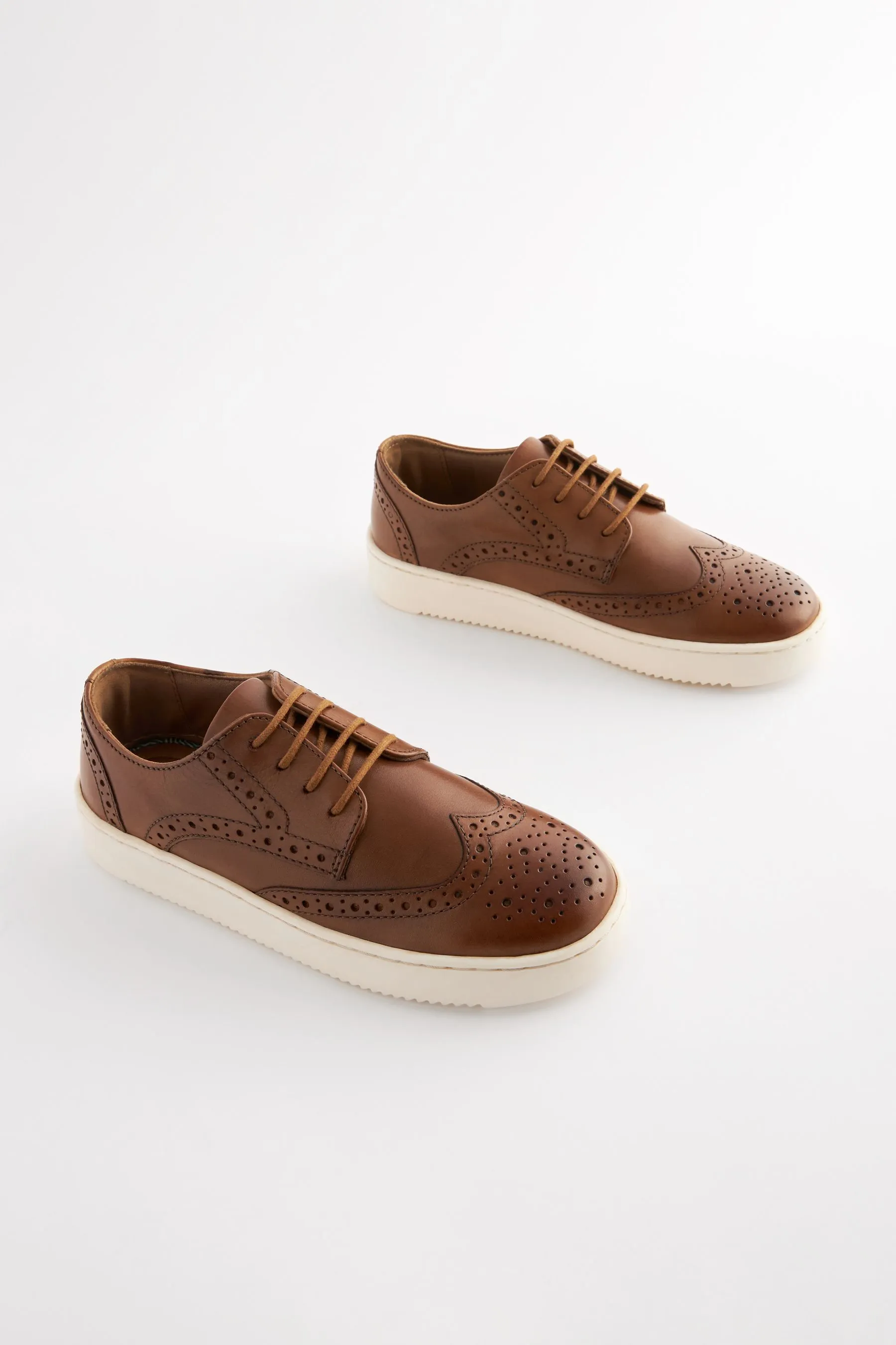 MARRóN TOSTADO  LEATHER LACE UP BROGUE SHOES