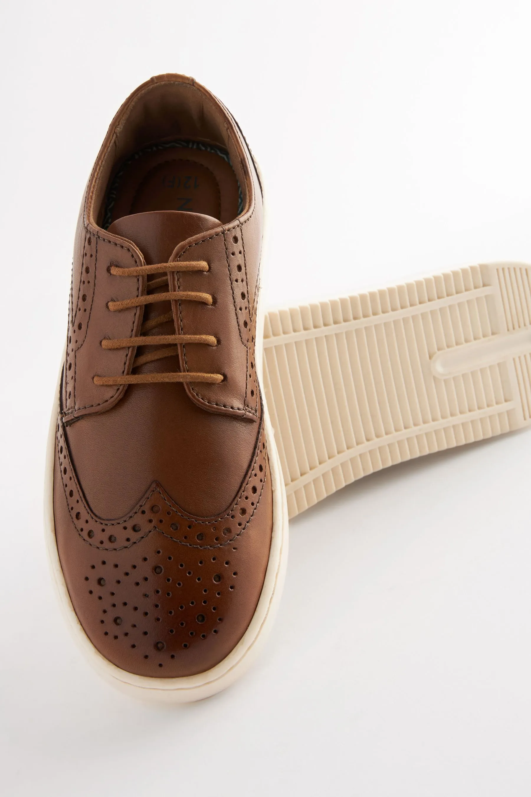 MARRóN TOSTADO  LEATHER LACE UP BROGUE SHOES