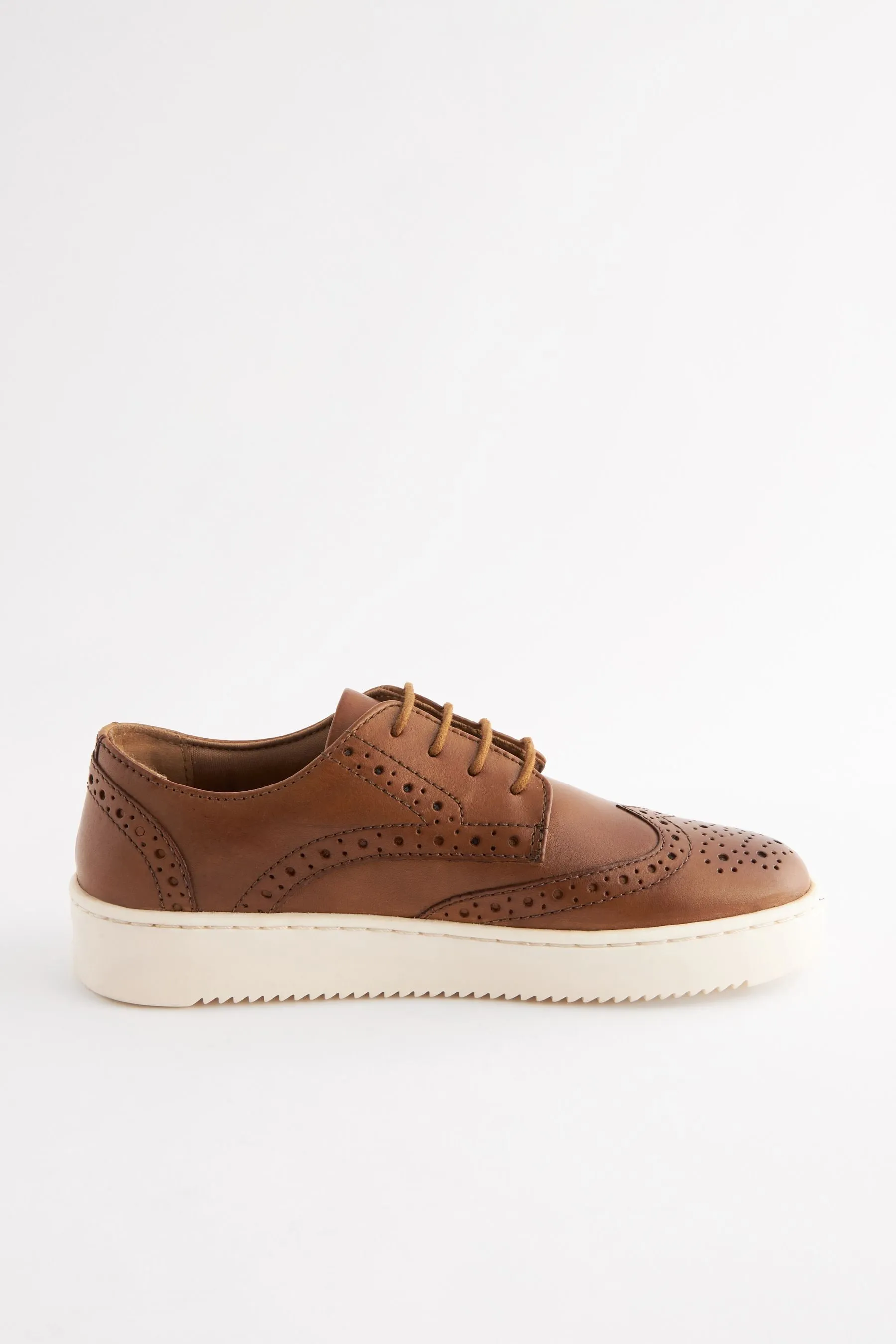 MARRóN TOSTADO  LEATHER LACE UP BROGUE SHOES