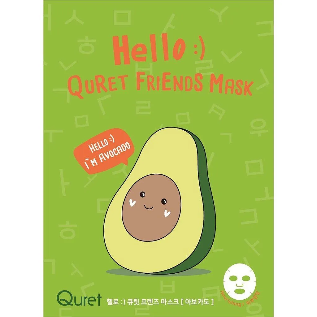 MASCARILLA FACIAL HELLO :) QURET FRIENDS MASK  AVOCADO
