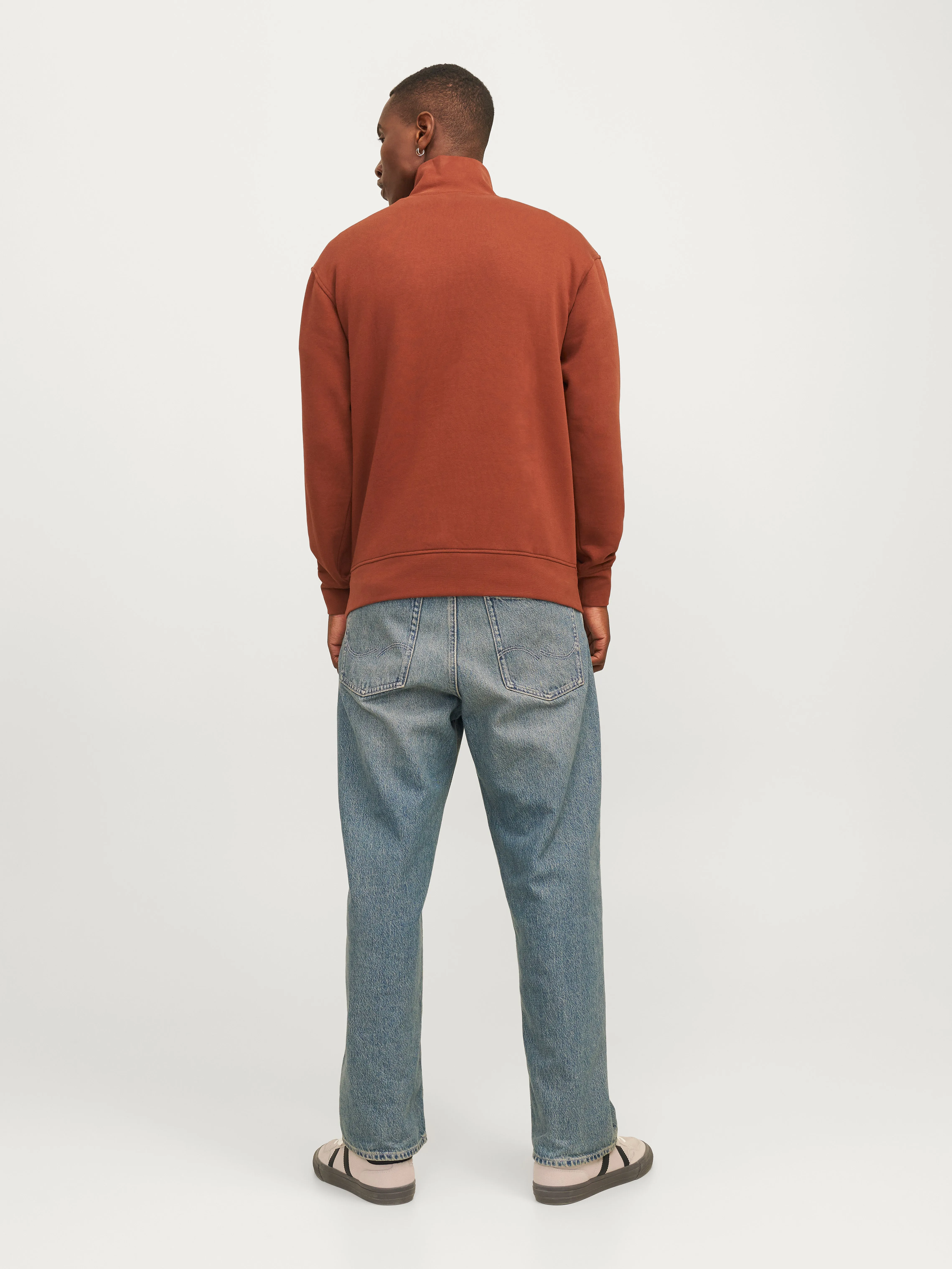 Media cremallera Con texto | Rojo oscuro | Jack & Jones®