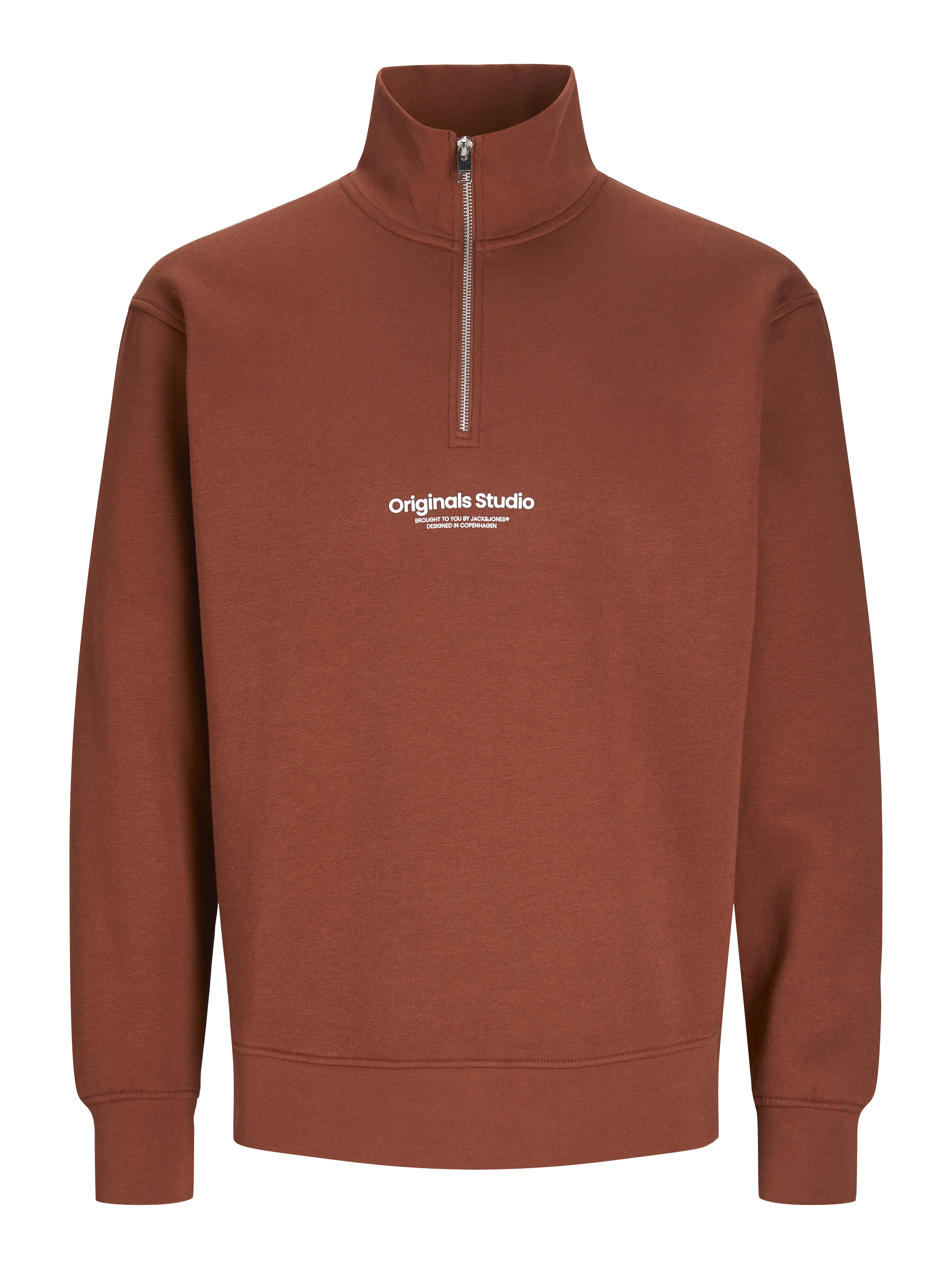 Media cremallera Con texto | Rojo oscuro | Jack & Jones®