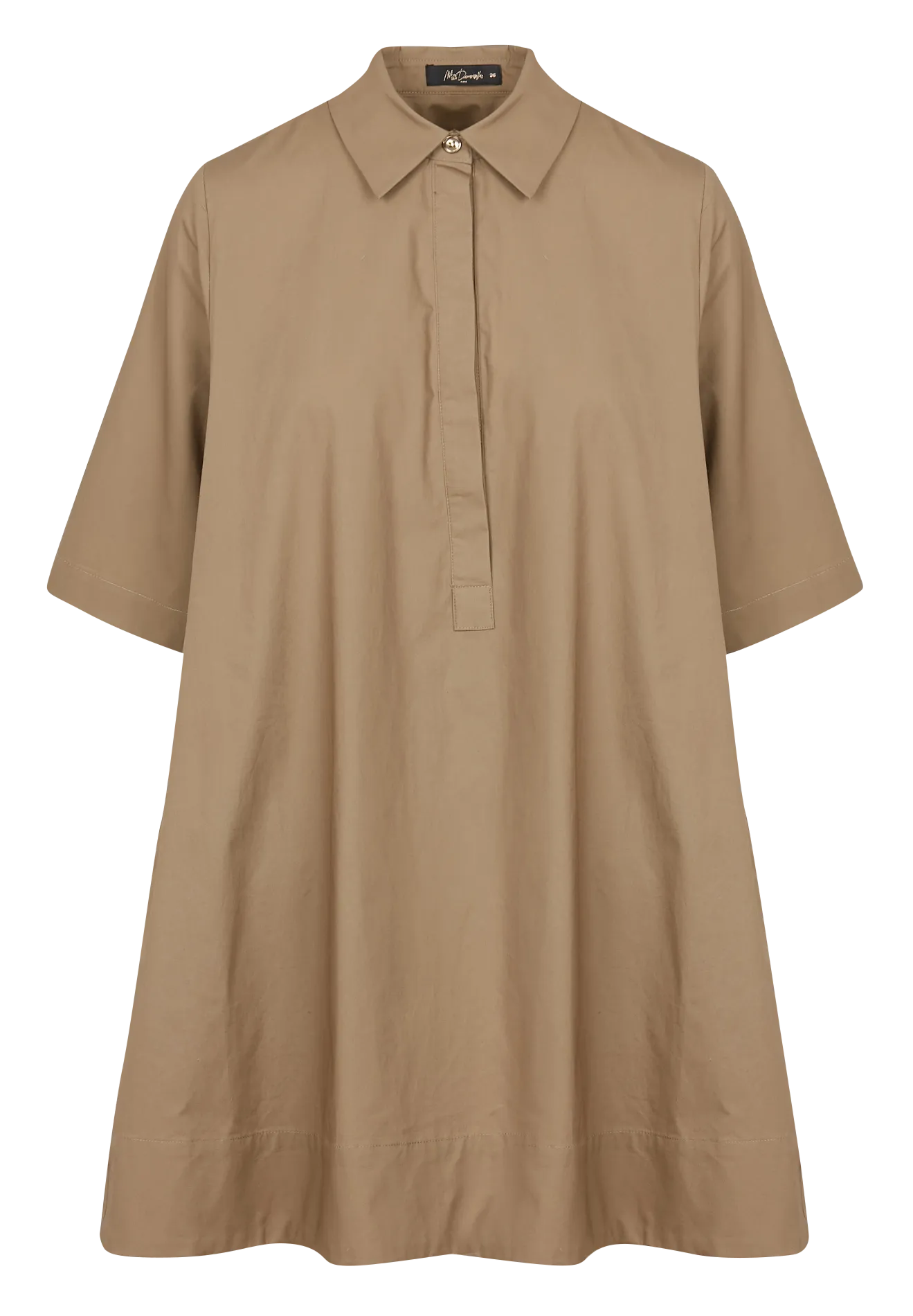 MES DEMOISELLES PERLE  VESTIDO CORTO HOLGADO DE ALGODóN CON CUELLO CLáSICO EN CAQUI