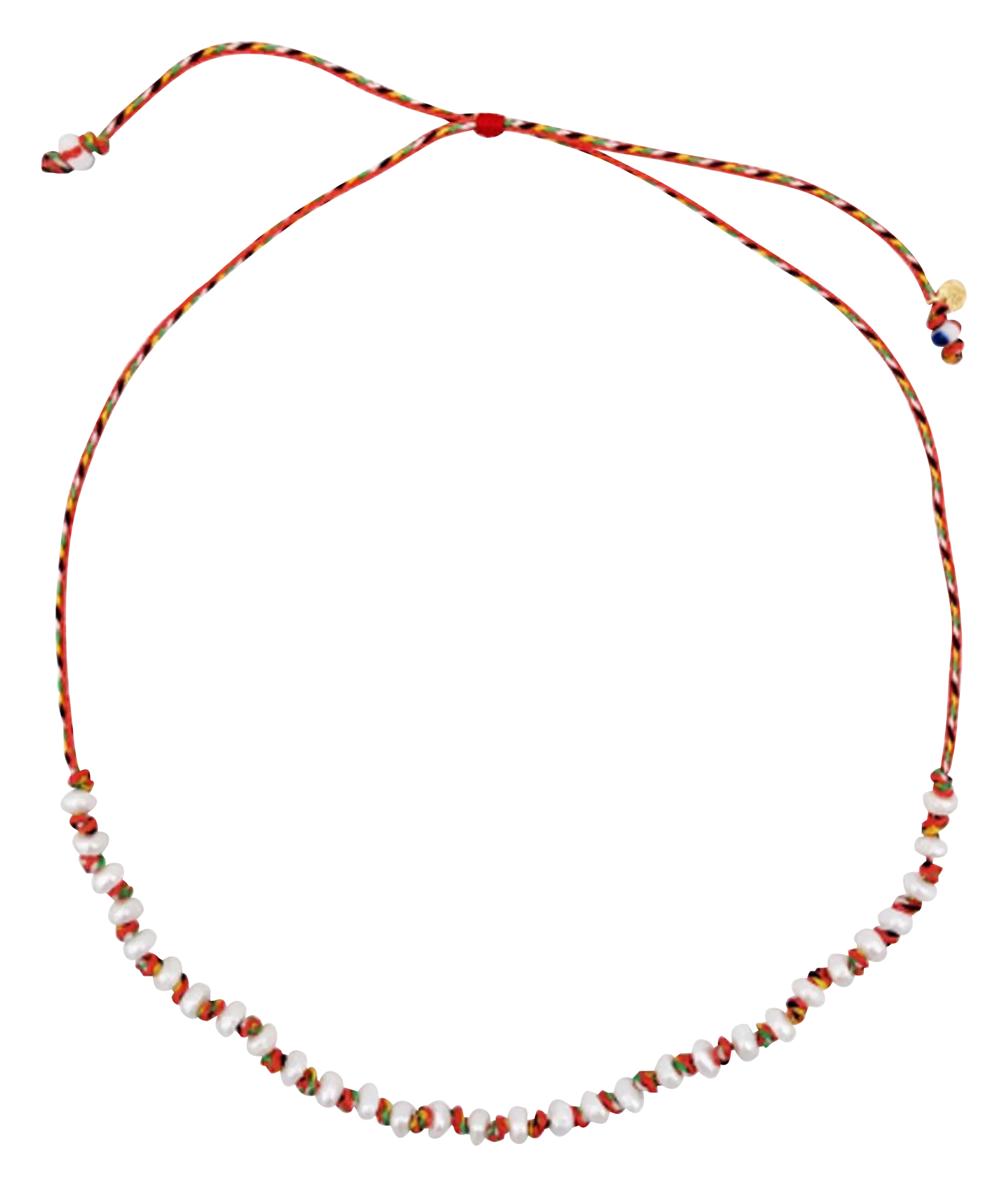 MON PRECIEUX GEM Collar de cordón con perlas naturales en blanco