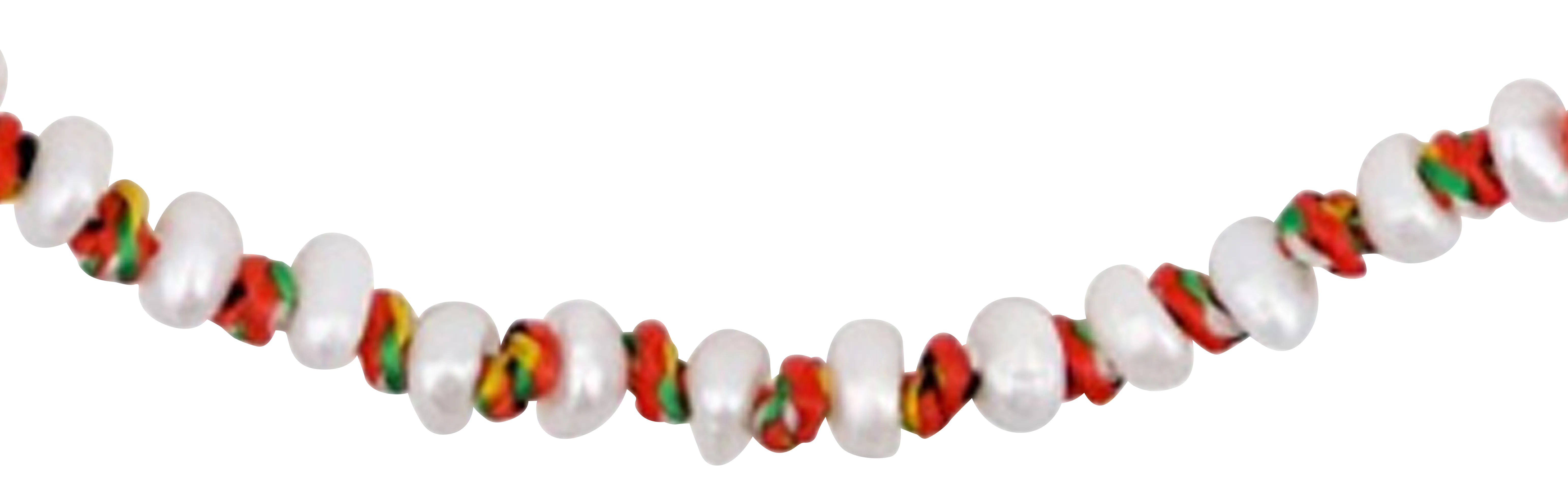 MON PRECIEUX GEM Collar de cordón con perlas naturales en blanco
