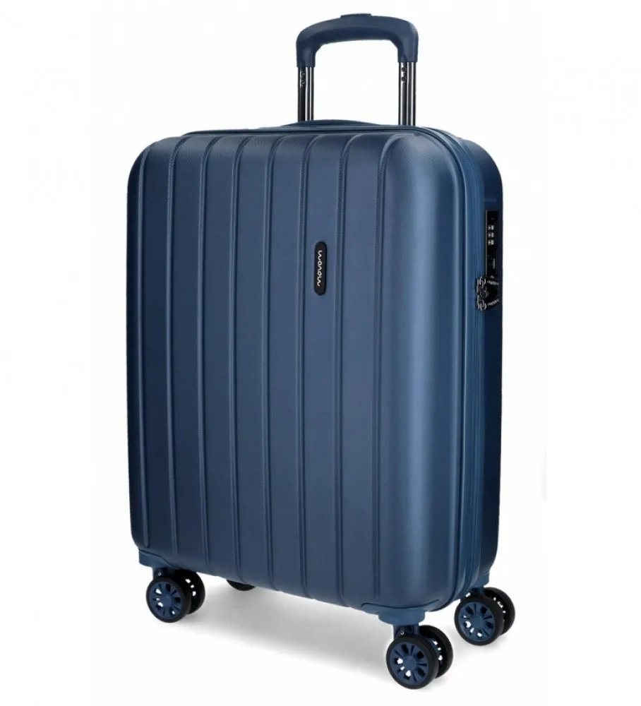 MOVOM MALETA DE CABINA MOVOM WOOD RÍGIDA AZUL MARINO 40X55X20CM