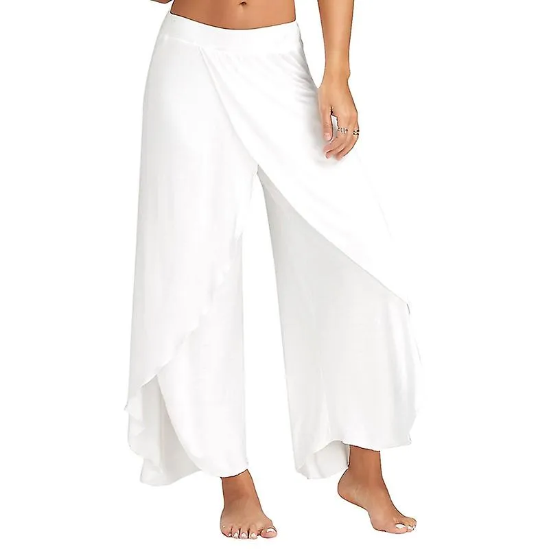 Mujeres Pantalones de pierna ancha Loose Fitness Yoga Split Pantalones Mandala Open Leg Pantalones Comfort Gypsy Hippie Aladdin 