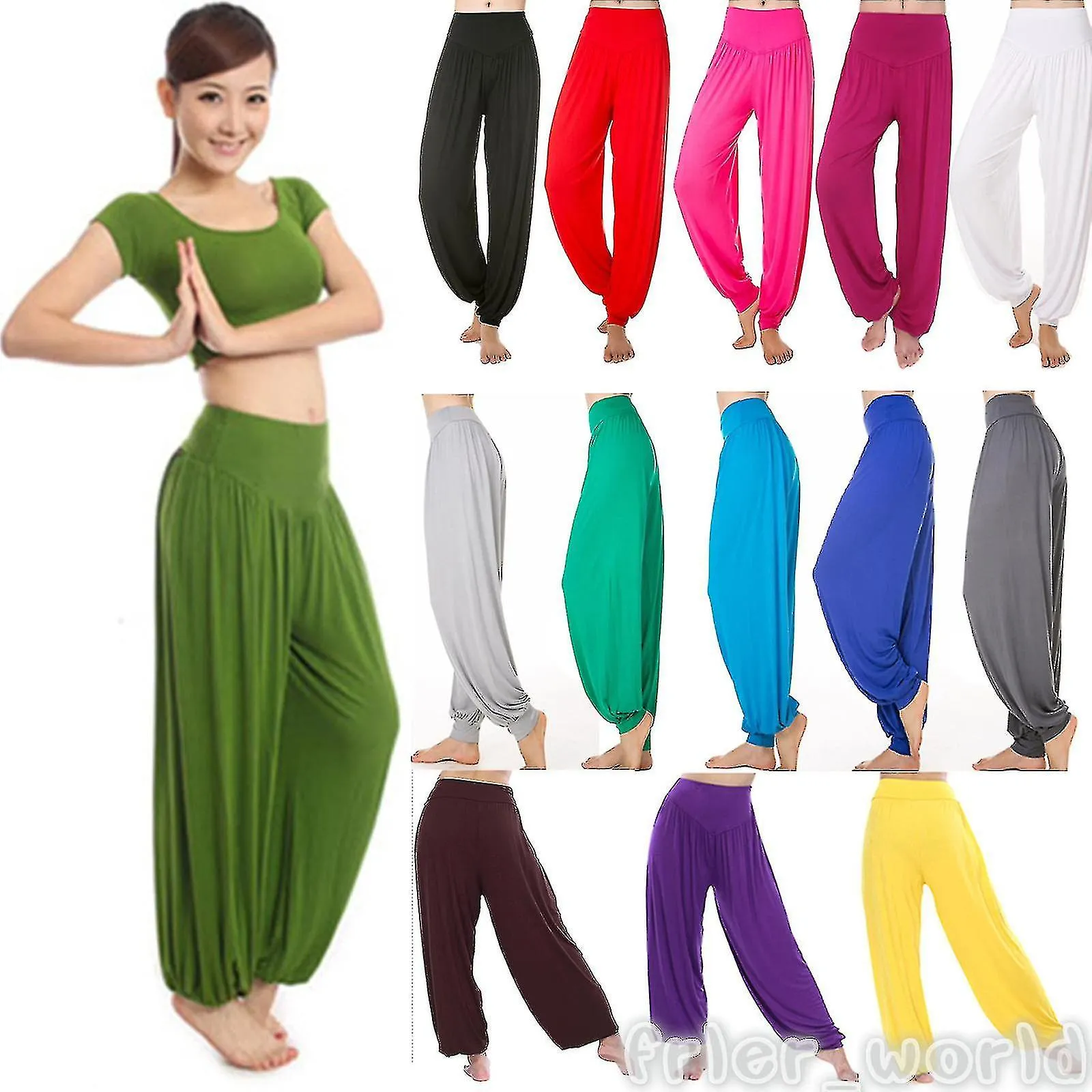 Mujeres Yoga Harem Pantalones Holgados Aladdin Bloomers Pantalones