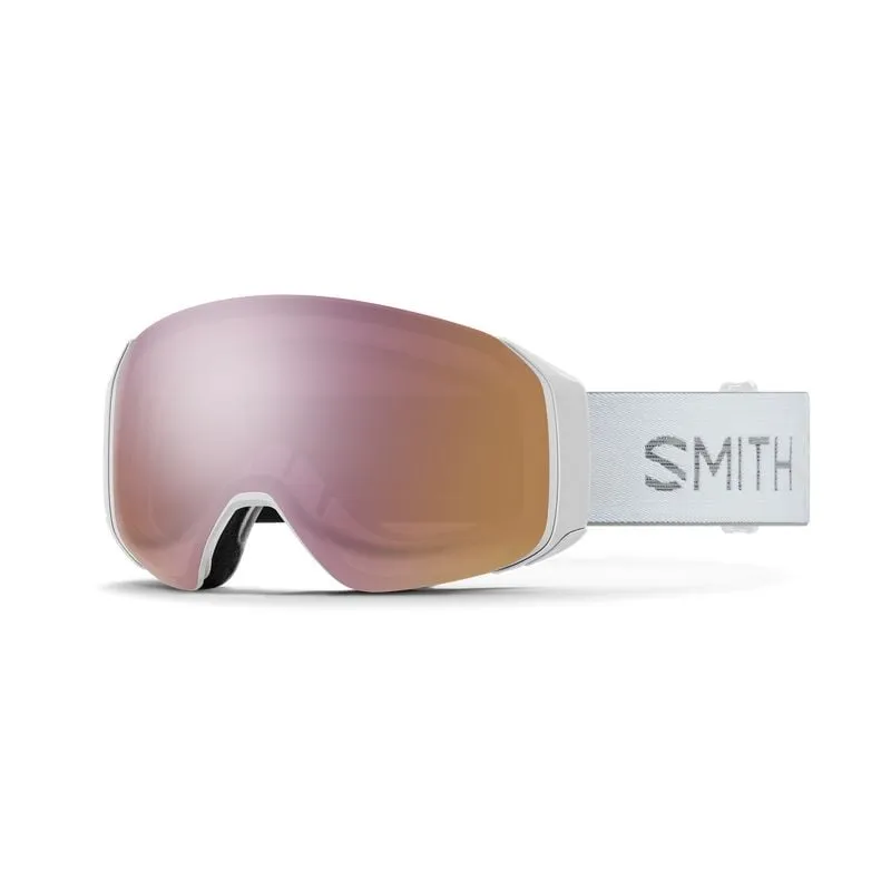MáSCARA DE ESQUí SMITH 4D MAG S (WHITE CHUNKY KNIT  CHROMAPOP EVERYDAY ROSE GOLD MIRROR LENS) MUJER