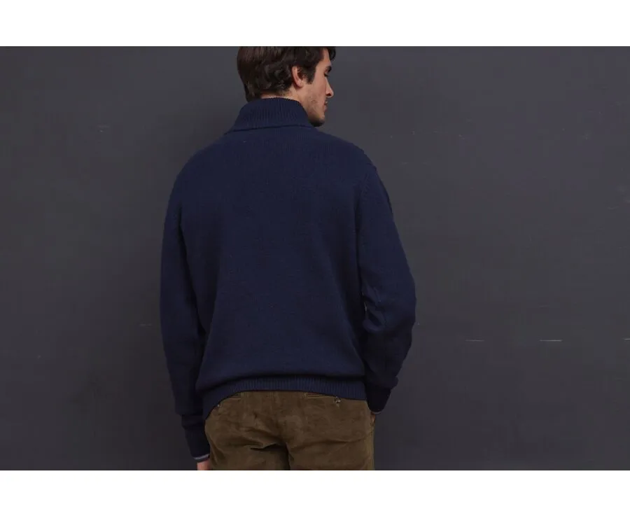 NAVY BLUE HALFZIP WOOL JUMPER  KENTH