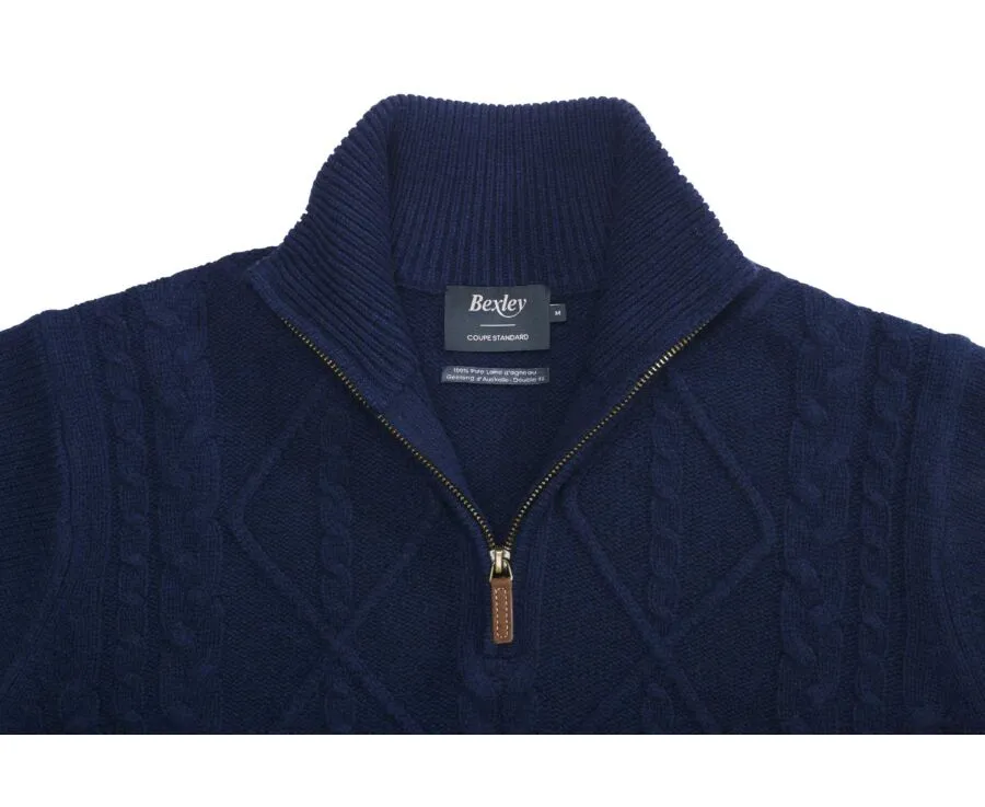 NAVY BLUE HALFZIP WOOL JUMPER  KENTH