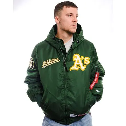 New Era MLB × Oakland Athletics Bomber Jacket Green