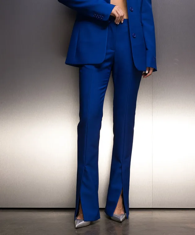 OFFWHITE BLUE FLARED PANTS WITH SLITS