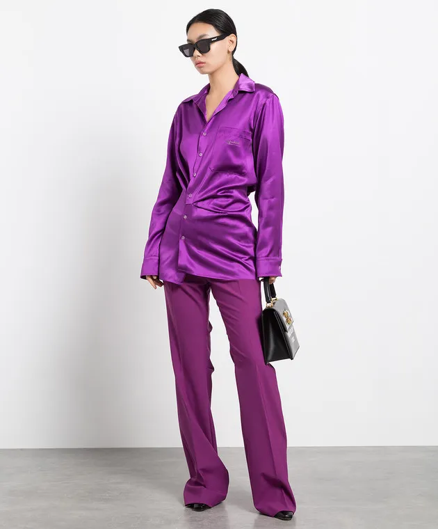 OFFWHITE PURPLE PANTS WITH LOGO PATCH