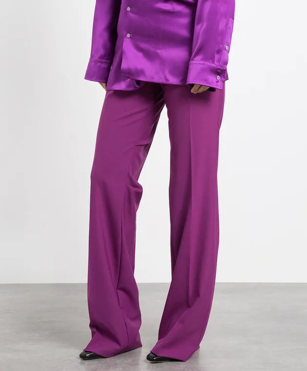 OFFWHITE PURPLE PANTS WITH LOGO PATCH
