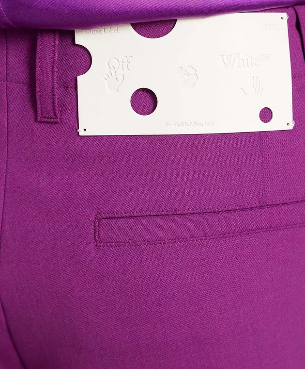 OFFWHITE PURPLE PANTS WITH LOGO PATCH