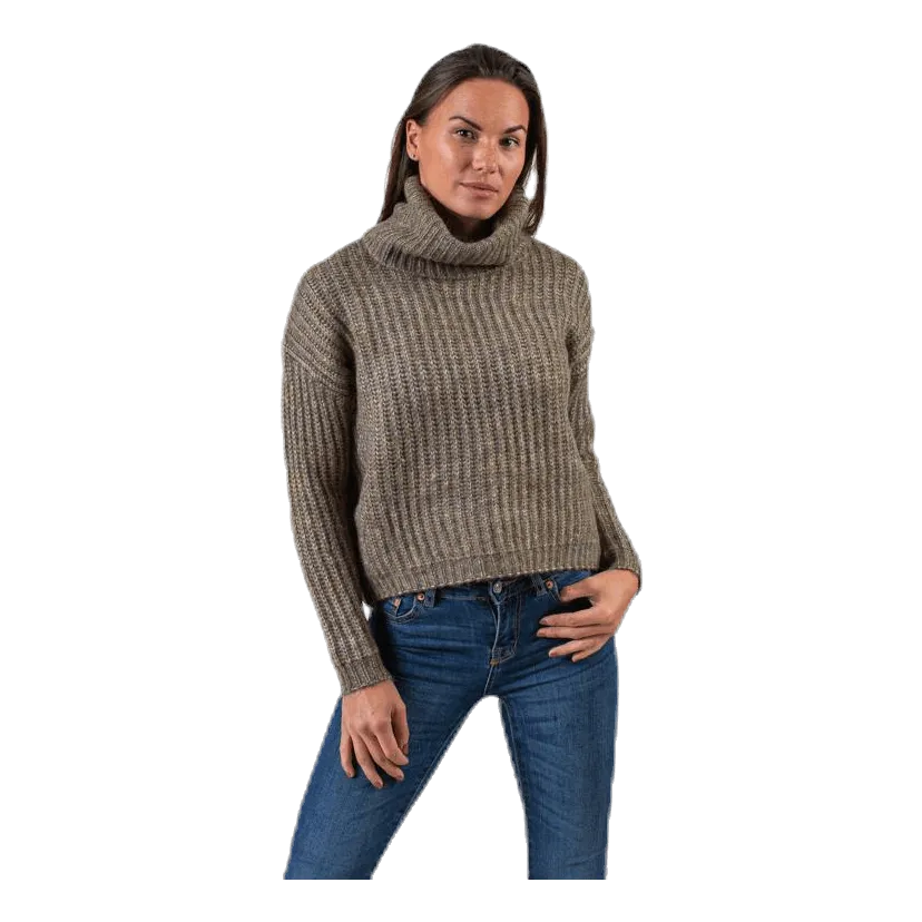 Only Chunky L/S Rollneck Pullover Beige