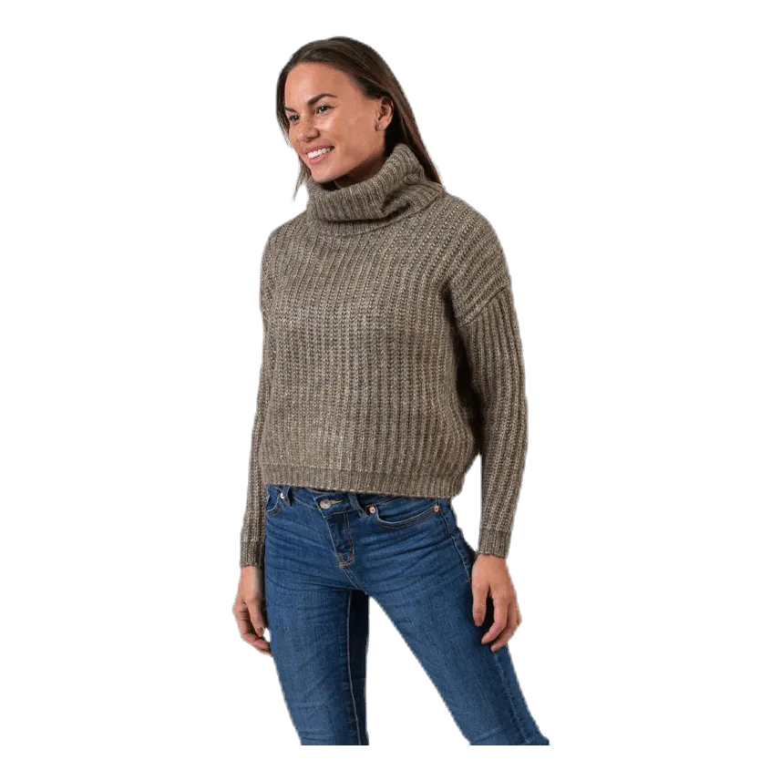 Only Chunky L/S Rollneck Pullover Beige